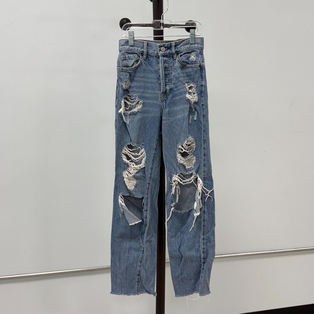 Pac Sun Button High Rise Straight Jeans Size 22